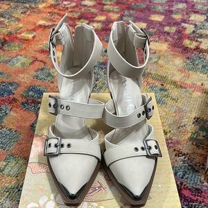 Strappy kitten heels